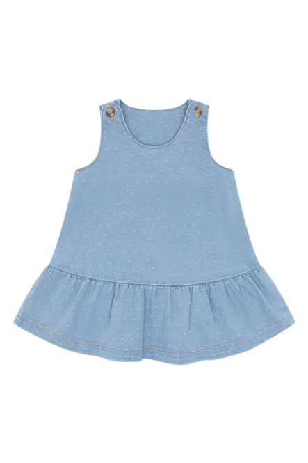 Hovedbilde Hust & Claire Kis Dotty denimkjole til baby - ...