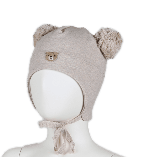 Kivat Teddybjørn babylue med knyting - sandmelert