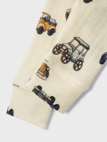 Name It Wang ull leggings til baby med biler - aop snow white