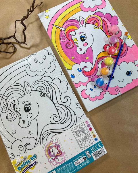 Hovedbilde Paint by numbers på lerret - enhjørning