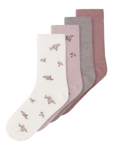 Name It Wak 4-pk ullsokker til barn - shadow gray