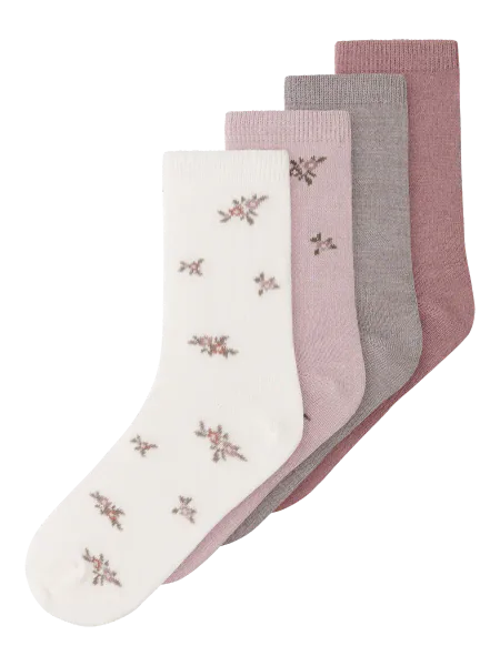 Hovedbilde Name It Wak 4-pk ullsokker til barn - shadow gray