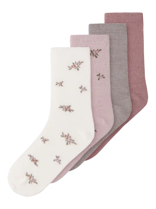 Hovedbilde Name It Wak 4-pk ullsokker til barn - shadow gray