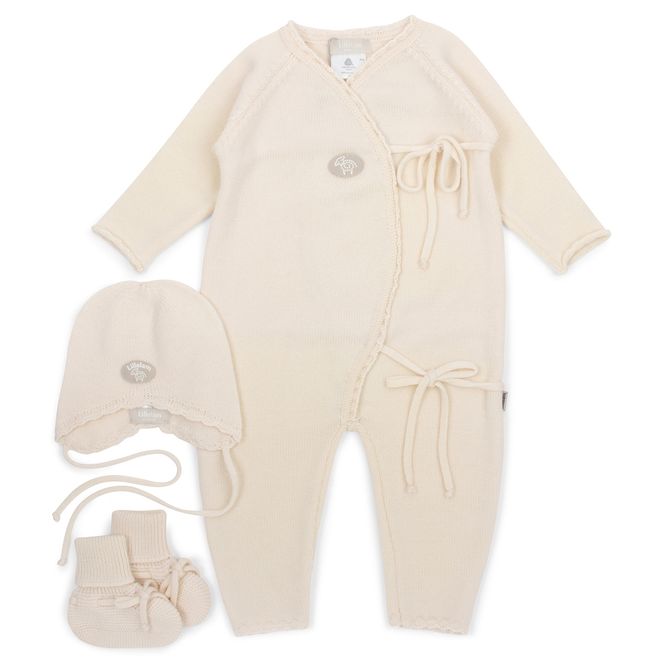 Hovedbilde Lillelam hentesett merinoull - kremhvit