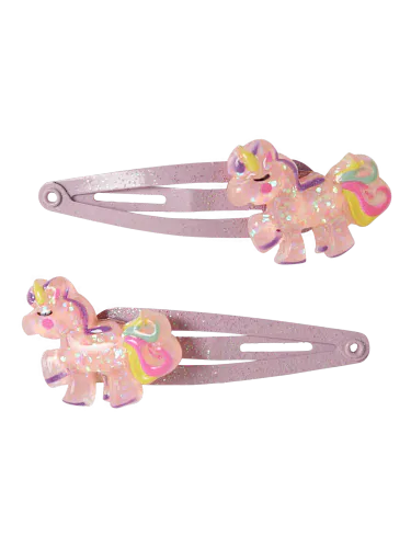Name It 2 pk unicorn hårspenner - lotus