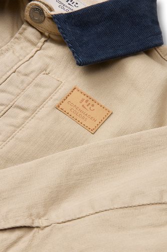 Copenhagen Colors Twill jakke med kordfløyel krage - beige